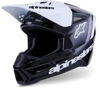 Alpinestars S-M3 Radium Casque de motocross, Noir/Blanc/Gris, Taille S (55/56)