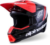 Alpinestars S-M3 Radium Casque de motocross, noir-rouge, taille M pour homme