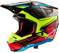 Alpinestars S-M5 Action 2 2024 Casque de motocross, noir-rouge-jaune, taille XL pour homme