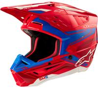 Alpinestars S-M5 Action 2 2024 Casque de motocross, Rouge/Bleu, Taille M (57/58)