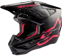 Alpinestars S-M5 Corp 2024 Casque de motocross, noir-rose, taille 2XL pour homme