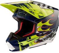 Alpinestars S-M5 Rash Casque de motocross, bleu-jaune, taille XL pour homme