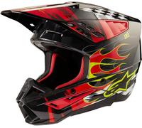 Alpinestars Casque de motocross S-M5 Rash ECE22.06 Gris foncé/Rouge/Jaune néon L