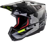 Alpinestars S-M5 Rover 2 2024 Casque de motocross, noir-gris-jaune, taille 2XL