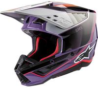 Alpinestars S-M5 Sail 2024 Casque de motocross, noir/violet/argent, Taille XL (61/62)