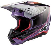 Alpinestars S-M5 Sail 2024 Casque de motocross, noir/violet/argent, Taille XXL (63/64)