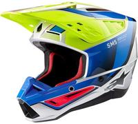 Casque Cross Alpinestars SM5 Sail Jaune Fluo/Bleu émaillé/ArgentM Jaune Fluo,Bleu émaillé,Argent