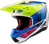 Alpinestars S-M5 Sail, casque de motocross S Bleu/Jaune Néon/Argent/Noir Bleu/Jaune Néon/Argent/Noir