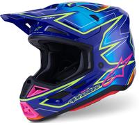 Alpinestars Casque motocross S-M7 Cast ECE22.06 Bleu/Rose/Jaune Fluo XXL 2026