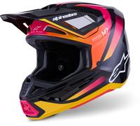 Alpinestars S-M7 Rise, casque de motocross XS Noir/Jaune/Orange/Fuchsia Noir/Jaune/Orange/Fuchsia