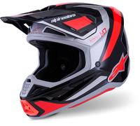 Alpinestars Casque moto S-M7 Rise Noir/Argent/Rouge fluo Taille S
