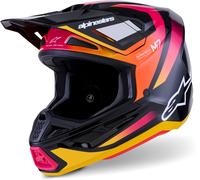 Alpinestars S-M7 Rise Casque de motocross, noir-rose, taille XL pour homme