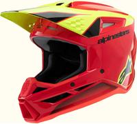 Alpinestars SM3 Fray Casque de motocross pour jeunes, rouge/jaune, Taille Y/S (48/49)