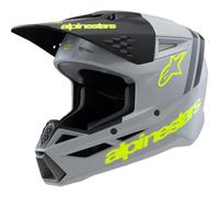 Alpinestars SM3 Radium Casque de motocross pour jeunes, grau/gelb matt, Y/L (52/53)
