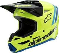 Alpinestars SM3 Radium Casque de motocross pour jeunes, noir-jaune, taille L