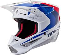 Alpinestars SM5 Honda Casque de motocross, Blanc/Bleu/Rouge, Taille XL (61/62)