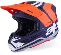 Alpinestars SM7 Core Casque de motocross, bleu-orange, taille L pour homme