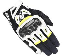 Alpinestars SMX-2 Air Carbon V2 Gants de moto, noir-blanc-jaune, taille M pour homme