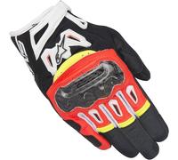 Alpinestars SMX-2 Air Carbon V2 Gants de moto, noir-rouge-jaune, taille S pour homme