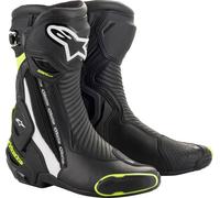 Alpinestars SMX Plus v2 Bottes de moto, noir-blanc-jaune, taille 41 pour homme
