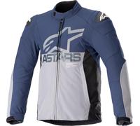 Alpinestars SMX Veste textile de moto imperméable, bleu foncé/gris, Taille S