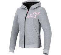 Alpinestars Stella Chrome V2 Sport Sweat à capuche zippé de moto pour femmes, gris, taille S