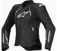 Alpinestars Stella Dusk, veste en cuir pour femmes 44 Noir/Blanc Noir/Blanc