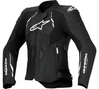 Alpinestars Stella Dusk, veste en cuir pour femmes 52 Noir/Blanc Noir/Blanc