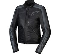 Alpinestars Stella Dyno Veste en cuir de moto pour dames, noir-gris, taille L pour femmes