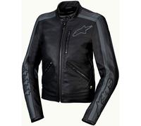 Alpinestars Stella Dyno, veste en cuir pour femmes L Noir/Gris/Gris Foncé Noir/Gris/Gris Foncé