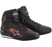 Alpinestars Stella Faster 3 Rideknit Chaussures de moto dames, noir/rose/jaune, Taille 37,5