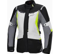 Alpinestars Stella ST-1 imperméable dames moto textile veste, Gris clair/noir/jaune néon, Taille L