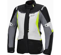 Alpinestars Stella ST-1 imperméable dames moto textile veste, Gris clair/noir/jaune néon, Taille XXL