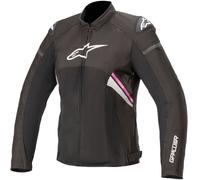 Alpinestars Stella T-GP Plus R V3 Air Veste textile de moto dames, noir/blanc/rose, Taille XS