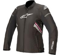 Alpinestars Stella T-GP Plus V3 Veste textile de moto dames, noir-blanc-rose, taille L pour femmes