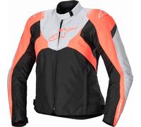 Alpinestars Stella T-Jaws V4 imperméable dames motocycle textile veste, noir-gris-rose-orange, taille XS pour femmes