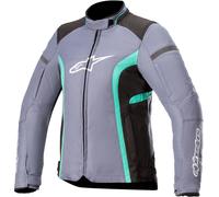 Alpinestars Stella T-Kira V2 Veste textile de moto imperméable à l’eau de dames, Gris clair/Noir, Taille S