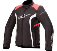 Alpinestars Stella T-Kira V2 Veste textile de moto imperméable à l’eau de dames, noir/rouge, Taille M