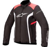 Alpinestars Stella T-Kira V2 Veste textile de moto imperméable à l’eau de dames, noir/rouge, Taille XXL