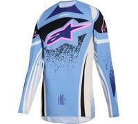 Alpinestars Stella Techstar Nomur Maillot de motocross femme, blanc-bleu, taille XL pour femmes
