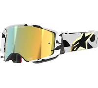 Alpinestars Supertech Corp Absolute Vision Gold Lunettes de motocross, Blanc/Or, Taille unique