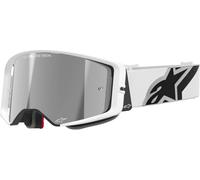 Alpinestars Lunettes de motocross Supertech Corp – Miroir argent réfléchissant – Blanc/Noir/Gris