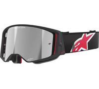 Alpinestars Supertech Corp Absolute Vision Stripe Mirror Lunettes de motocross, noir-rouge pour homme