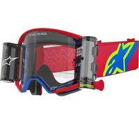 Alpinestars Masque cross Supertech Corp – Système roll-off – Rouge/Bleu/Jaune Néon Net