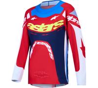 Alpinestars Supertech Dyna Maillot de motocross jeunesse, Rouge/Blanc/Bleu, Taille S