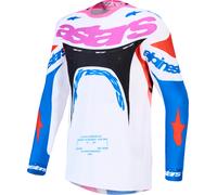 Alpinestars Supertech Dyna Maillot Motocross, blanc/multicolore, Taille S