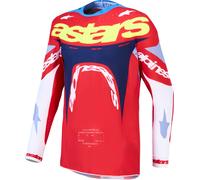 Alpinestars Maillot Supertech Dyna 2027 Fire Red White Navy Blue