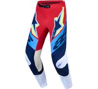 Alpinestars Supertech Dyna Pantalon de motocross, Rouge/Blanc/Bleu, Taille 30