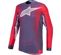 Alpinestars Supertech Hiten AFD Maillot Motocross, Gris/Rouge, Taille L