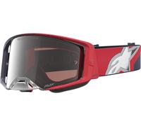 Alpinestars Supertech Hiten Mirror Lunettes de motocross, Rouge/Noir/Argent, Taille unique